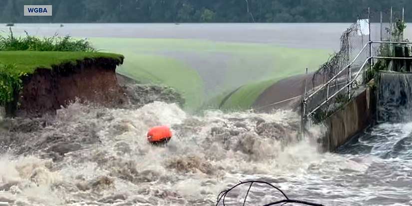 People evacuated in southeastern Wisconsin community after floodwaters breach dam